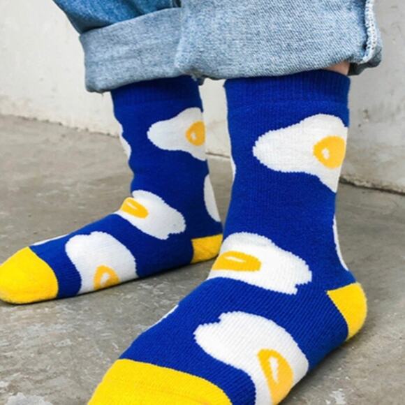 H P Fried eggs funny socks kids age 6-8 yr. - Picture 2 of 4